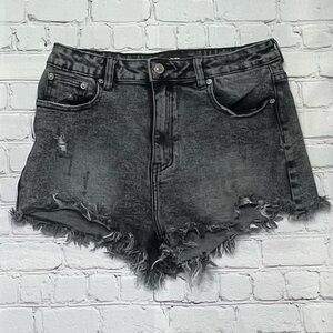 I&M Black Label High-Rise Distressed Grey Denim Shorts –M\L